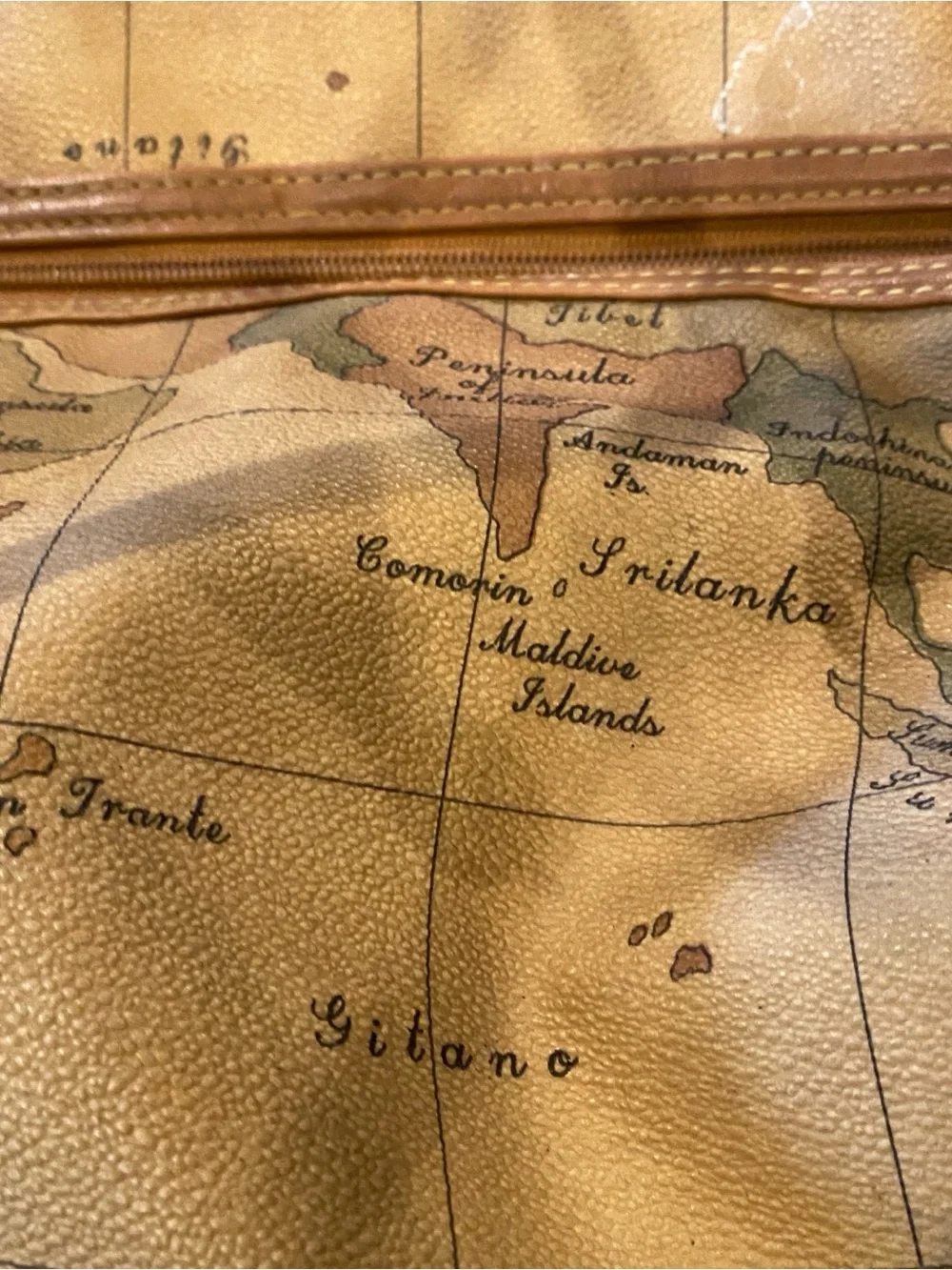 Bag, Vintage Map-Print Travel Duffle